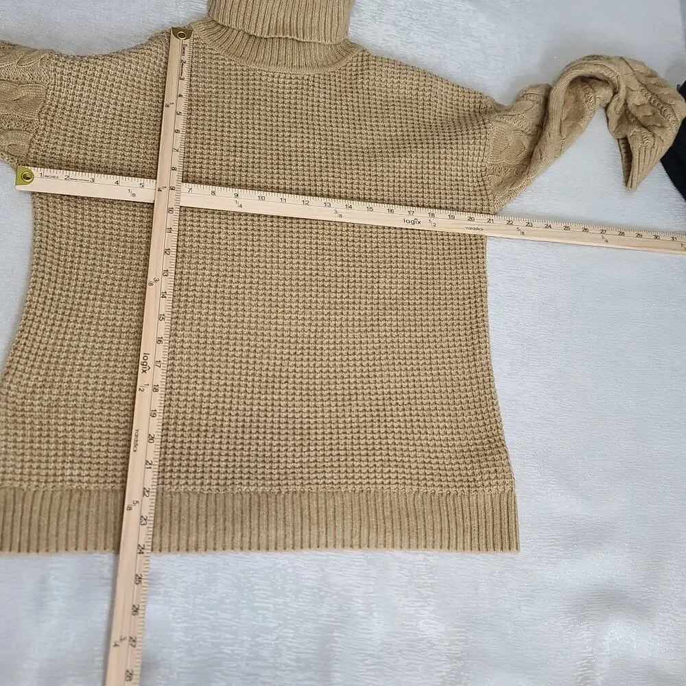 Fisherman cable knit beige Michael Kors sweater sz Large preppy office cozycore